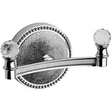 Lux Elite Swarovski Double Towel Robe Hook Hanger for Bath Towel Holder, Brass