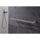 PSBA Double Towel Bar Rail Holder Hanger for Bathroom Towel Hanging Rack, Steel Matte - More Sizes Available