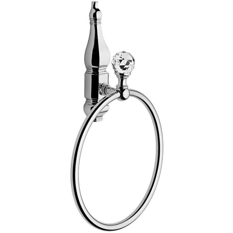 Lux Queen Swarovski Towel Ring Bar Holder Bath Hand Towel Holder Towel, Brass