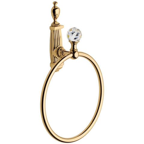 Lux Royal Swarovski Towel Ring Bar Holder Bath Hand Towel Holder Towel, Brass