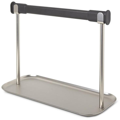 Limbo Paper Towel Holder with Tray - Black / Nickel