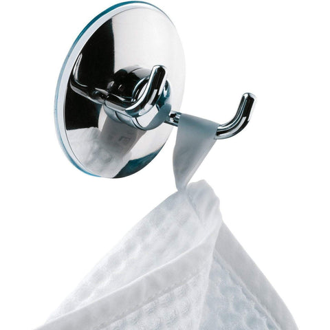 Brass Towel Robe Hook DWBA / Hanger W/ Suction Cup for Bath Kitchen Garage, Polished Chrome