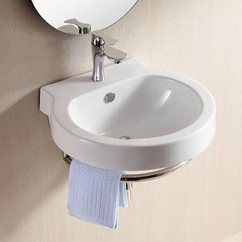 Granton Vitreous China Wall-Mount Bathroom Sink with Towel Ring