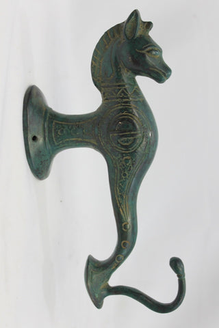 Primitive Seahorse Bronze Wall Hook Hand Cast