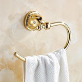 Antique Towel Holder Gold Diamond Brass Towel Ring Luxury Little Crystal Towel Bar Wall Mounted Bathroom Accessories Products