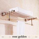 Bathroom Shelves Brass Crystal Towel Rack Gold Towel Shelf Wall Mounted Towel Holder Towel Hanger Bathroom Accessories Hk20