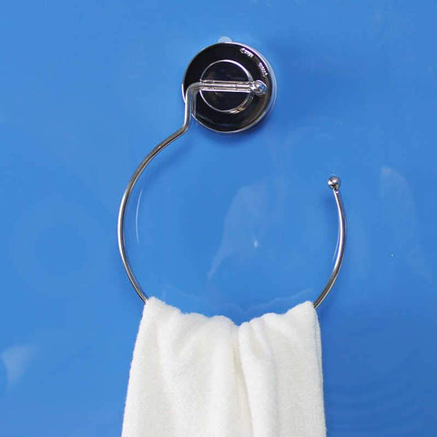 2016 Dehub Super Suction Cup Stainless Steel White Towel Rings Wall Mounted Bathroom Towel Ring For Bathroom Accessories