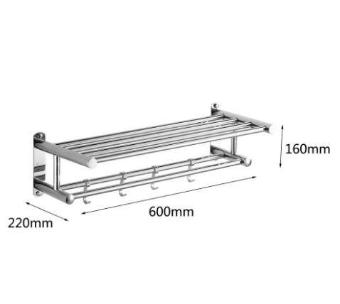 Bathroom Towel Holder Organizer Stainless Steel Wall-mounted Towel Rack